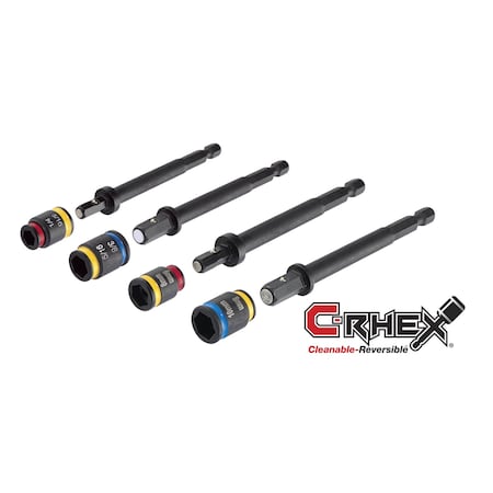 Malco MALCOMBO2 4 in. C-Rhex Reversible Magnetic Hex Driver, PK 4 MALCOMBO2